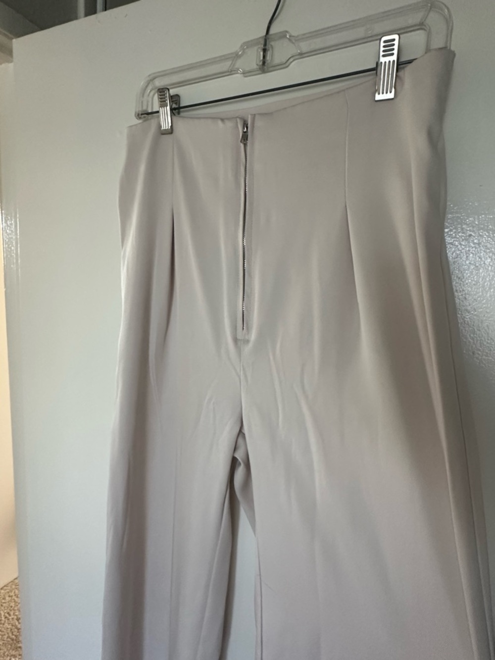 SHEIN Beige High-Waist Wide Leg Trousers - Picture 5 of 7